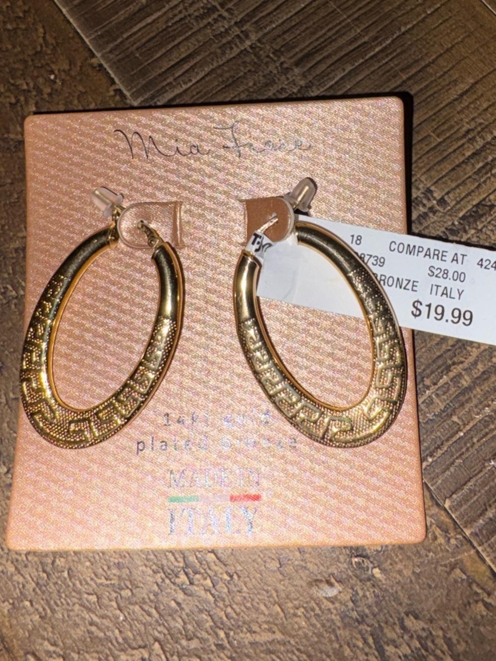 Gold-Tone Textured Hoop Earrings